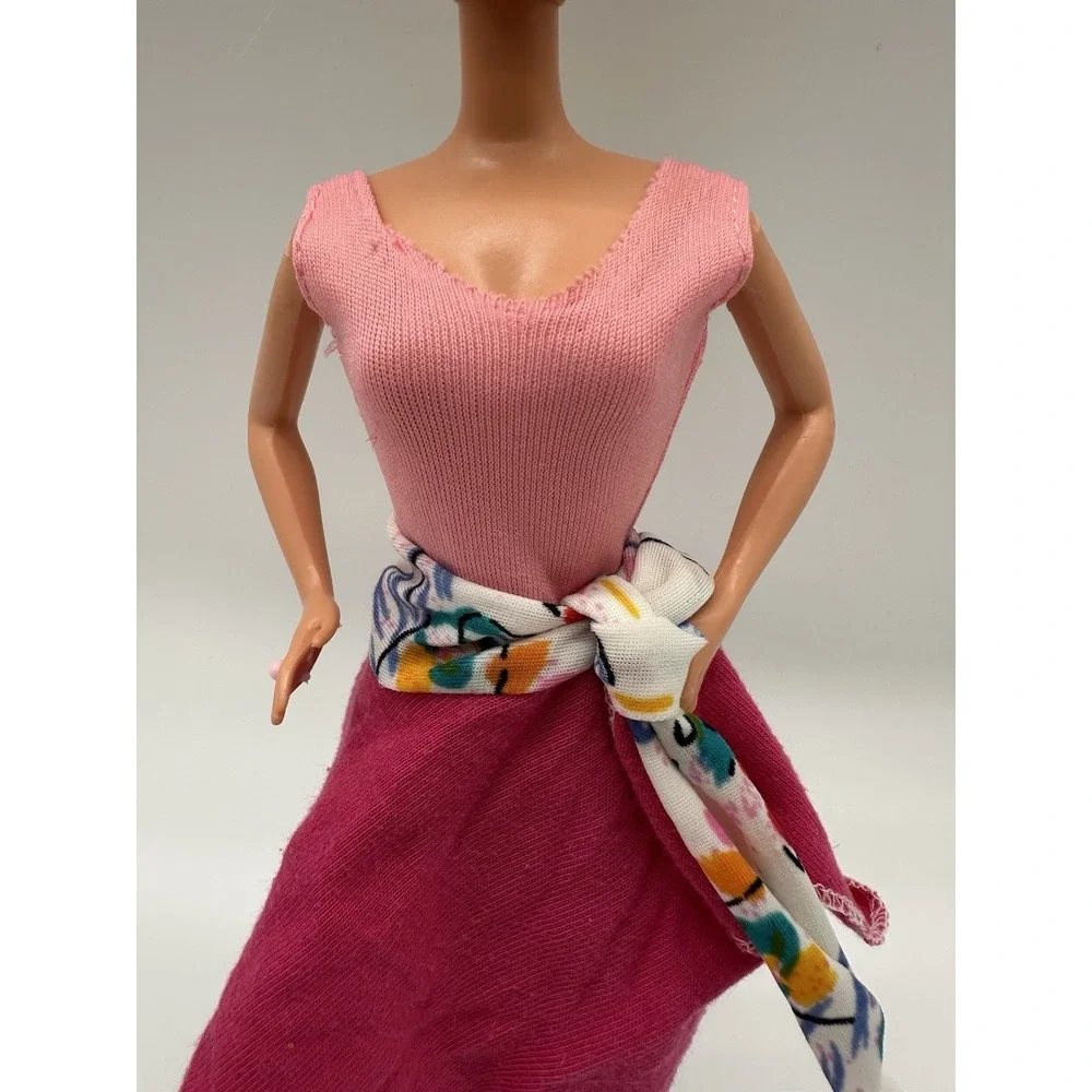 Vintage 1984 Barbie B Active Fashions #7915 Pink Leotard Wrap Skirt Shoes